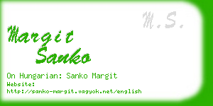 margit sanko business card